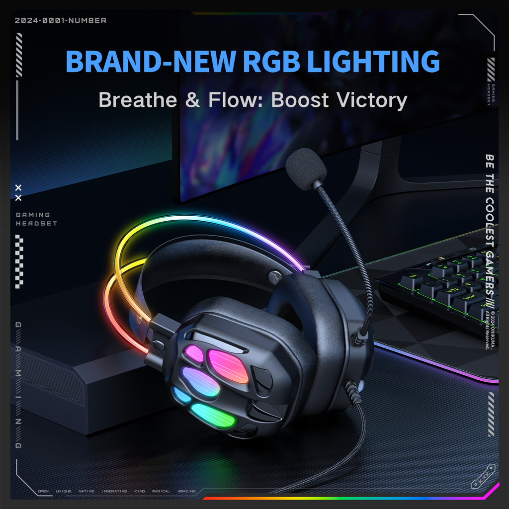 Casque gaming Onikuma X89 RGB avec micro – vue 2
