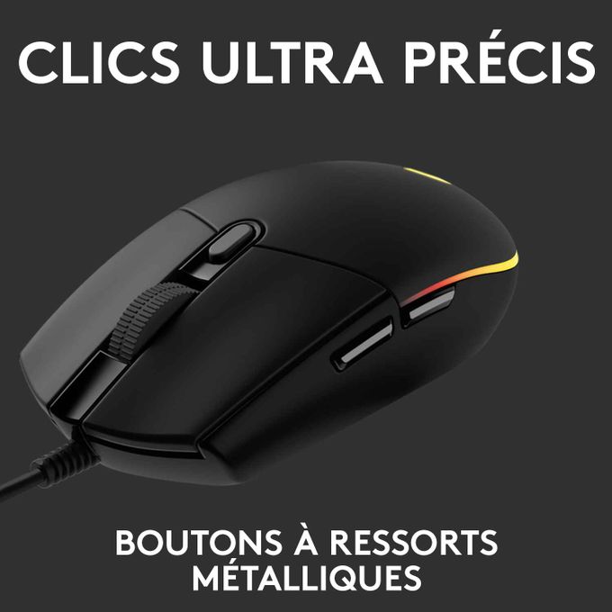 Souris gaming Logitech G102 LightSync RGB noire – vue 4