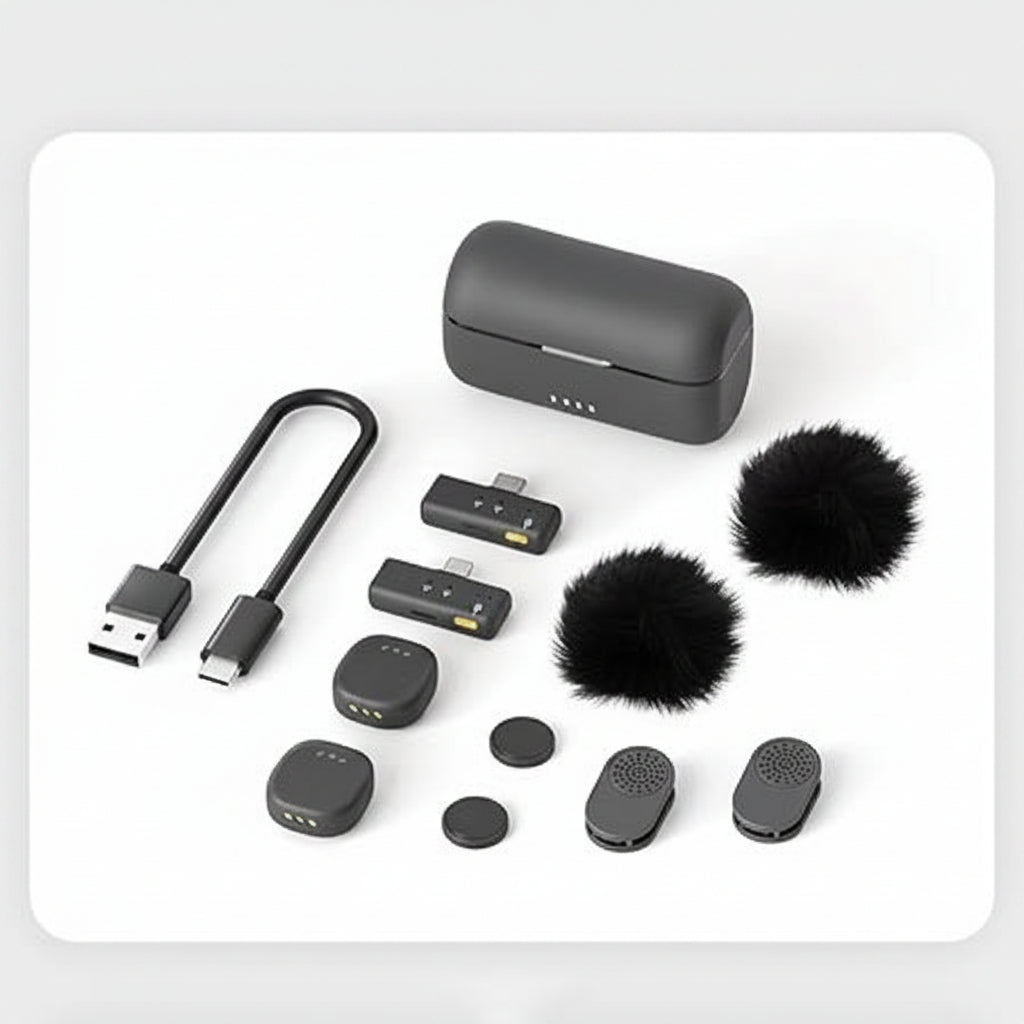 Micro sans fil double 3-en-1 avec récepteur Lightning et USB-C