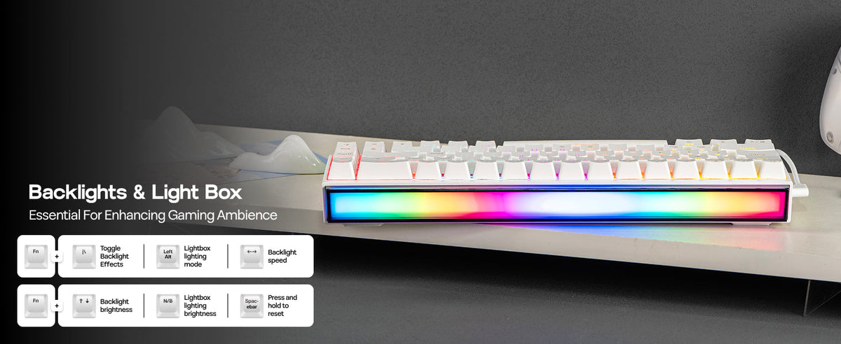 Clavier mécanique GK68 65 % hot-swap RGB – vue 3