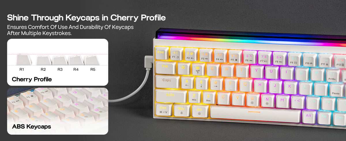 Clavier mécanique GK68 65 % hot-swap RGB – vue 2
