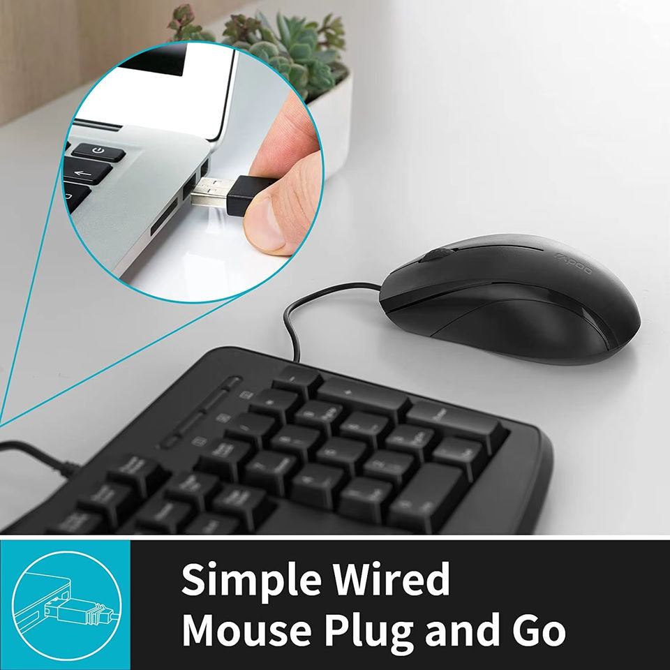Souris filaire silencieuse Rapoo N1600 – vue 5