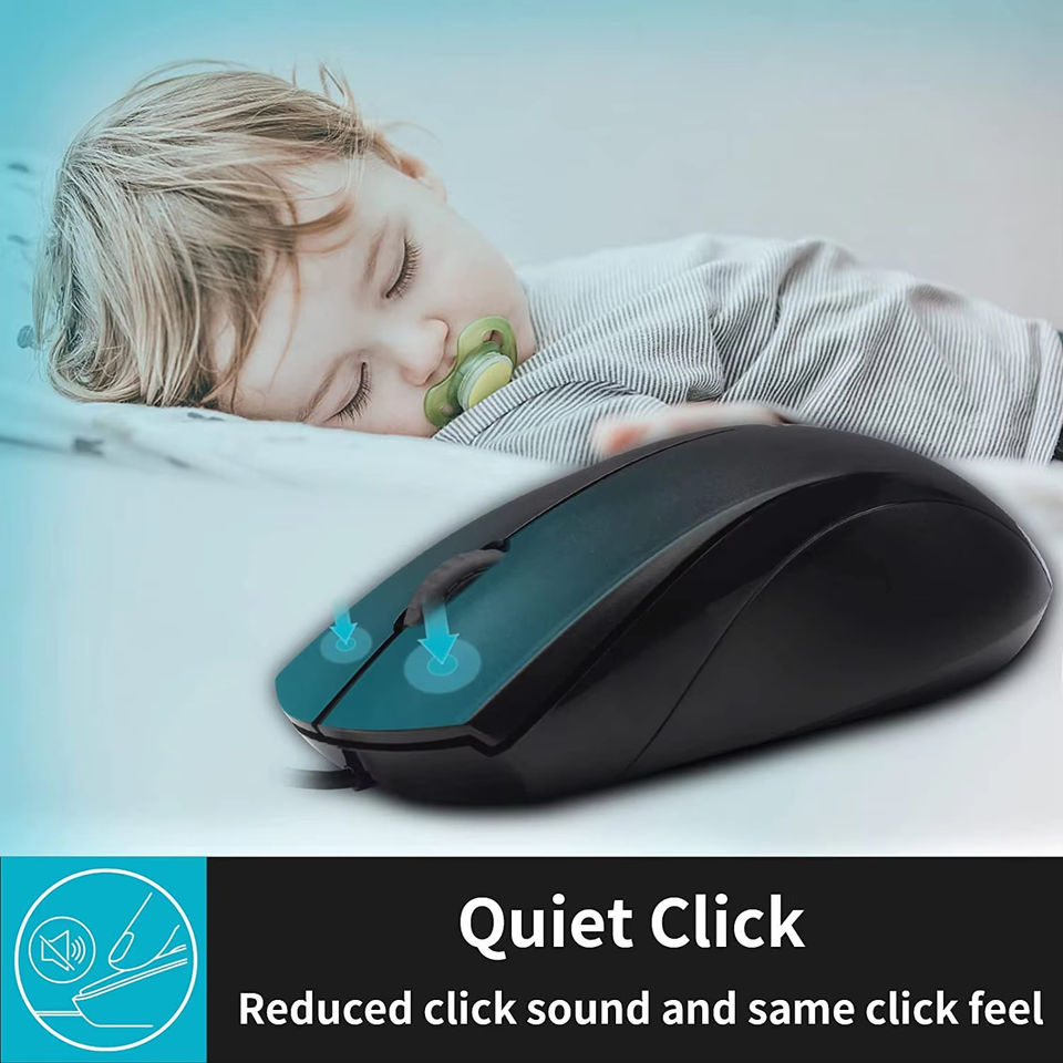 Souris filaire silencieuse Rapoo N1600 – vue 2