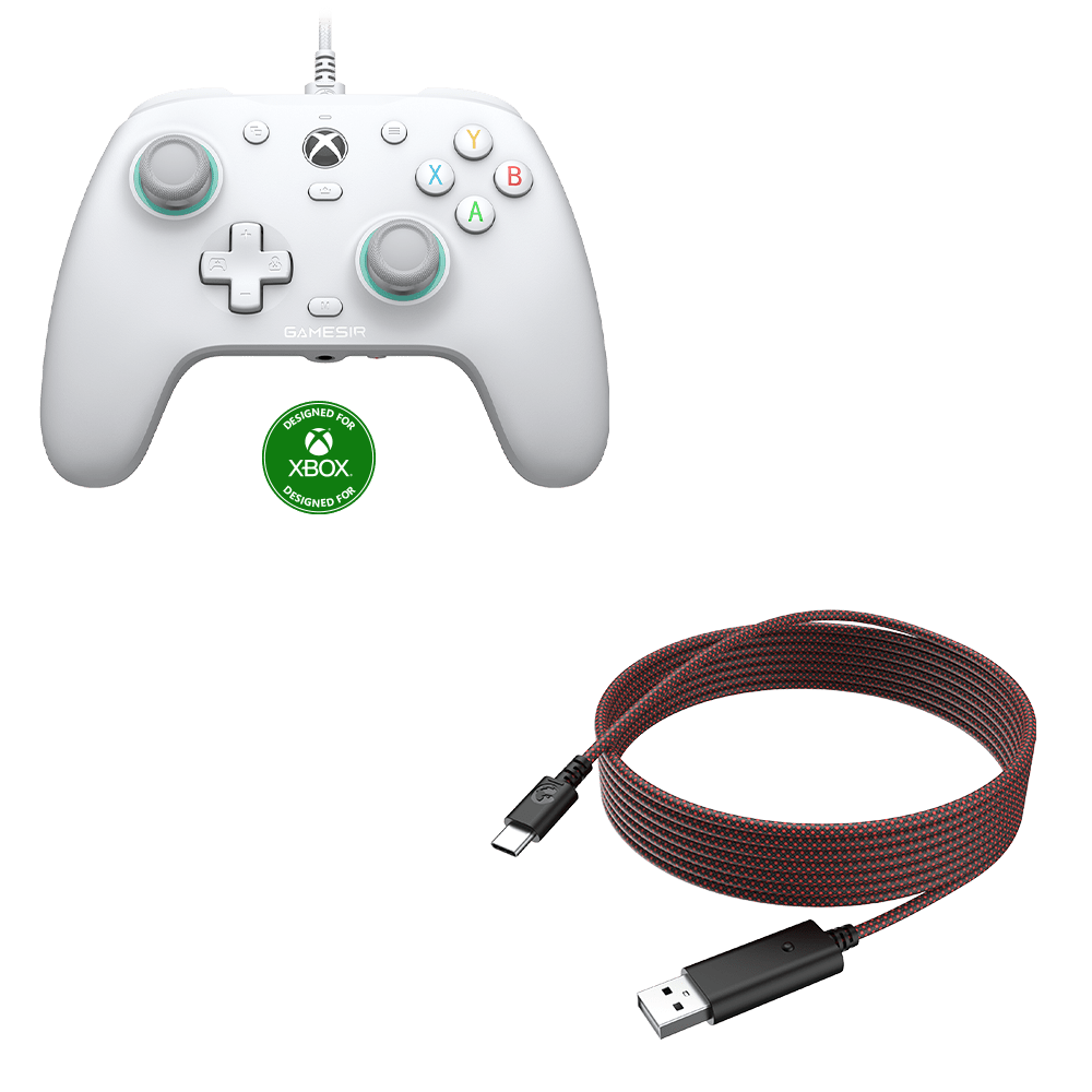 Manette filaire GameSir G7 SE Xbox blanche – vue 3