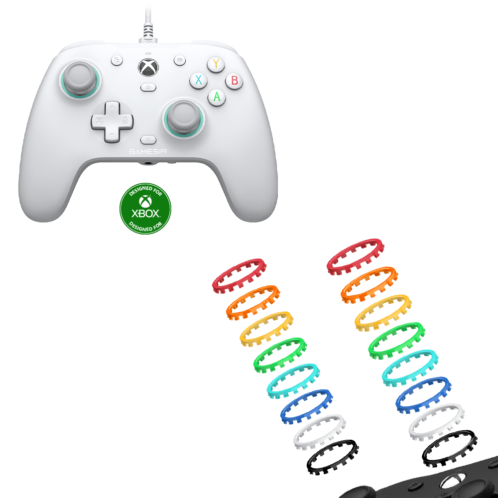 Manette filaire GameSir G7 SE Xbox blanche – vue 4