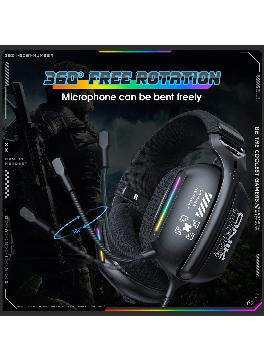 Casque gaming Onikuma X12 RGB – vue 4