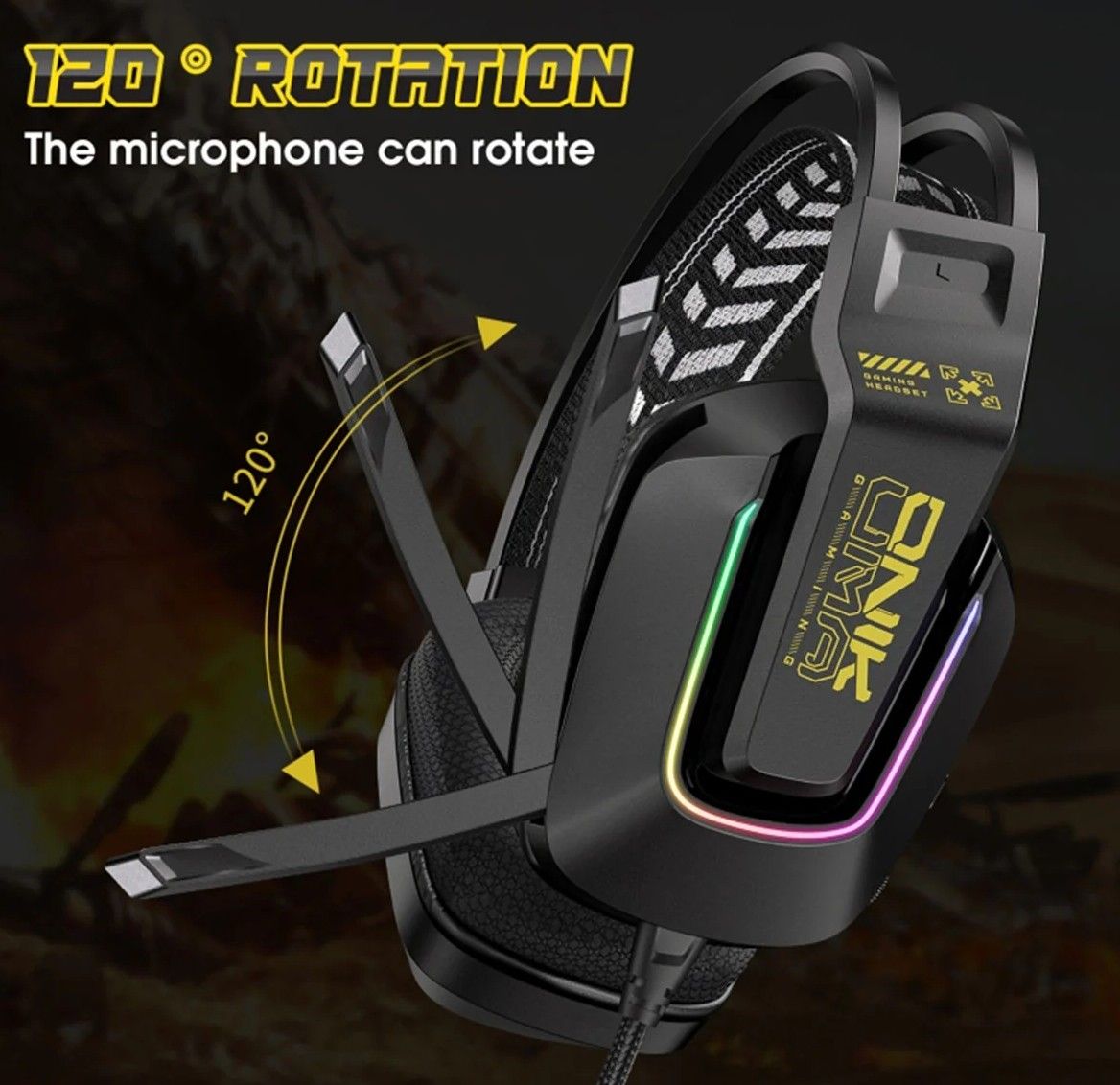 Casque gaming Onikuma X13 RGB – vue 3