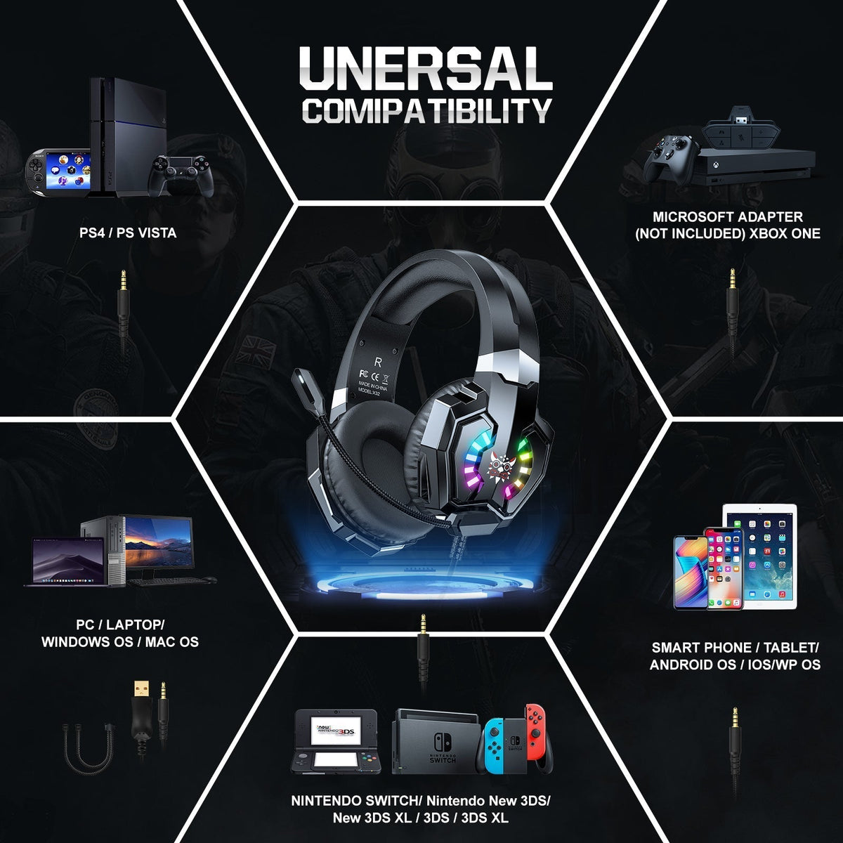 Casque gaming filaire Onikuma X32 RGB – vue 5