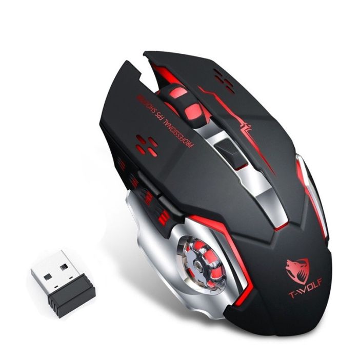 Souris gaming sans fil T-WOLF Q13 noire