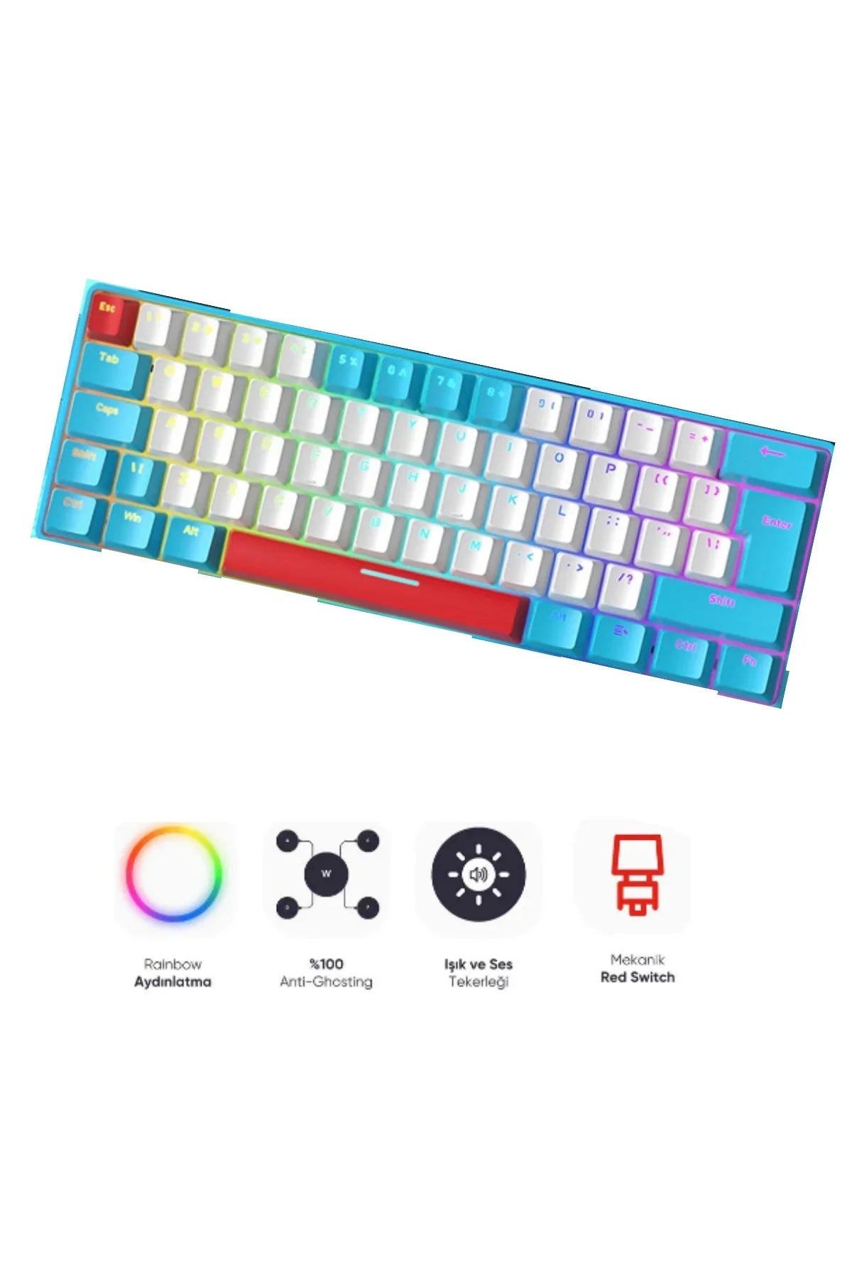 Clavier mécanique Ziyoulang T60 60 % RGB – vue 2